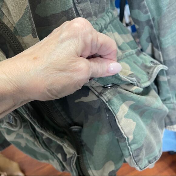 Free People Not Your Brothers Faded Green Camo Print Surplus Jacket ,XS - Picture 7 of 14